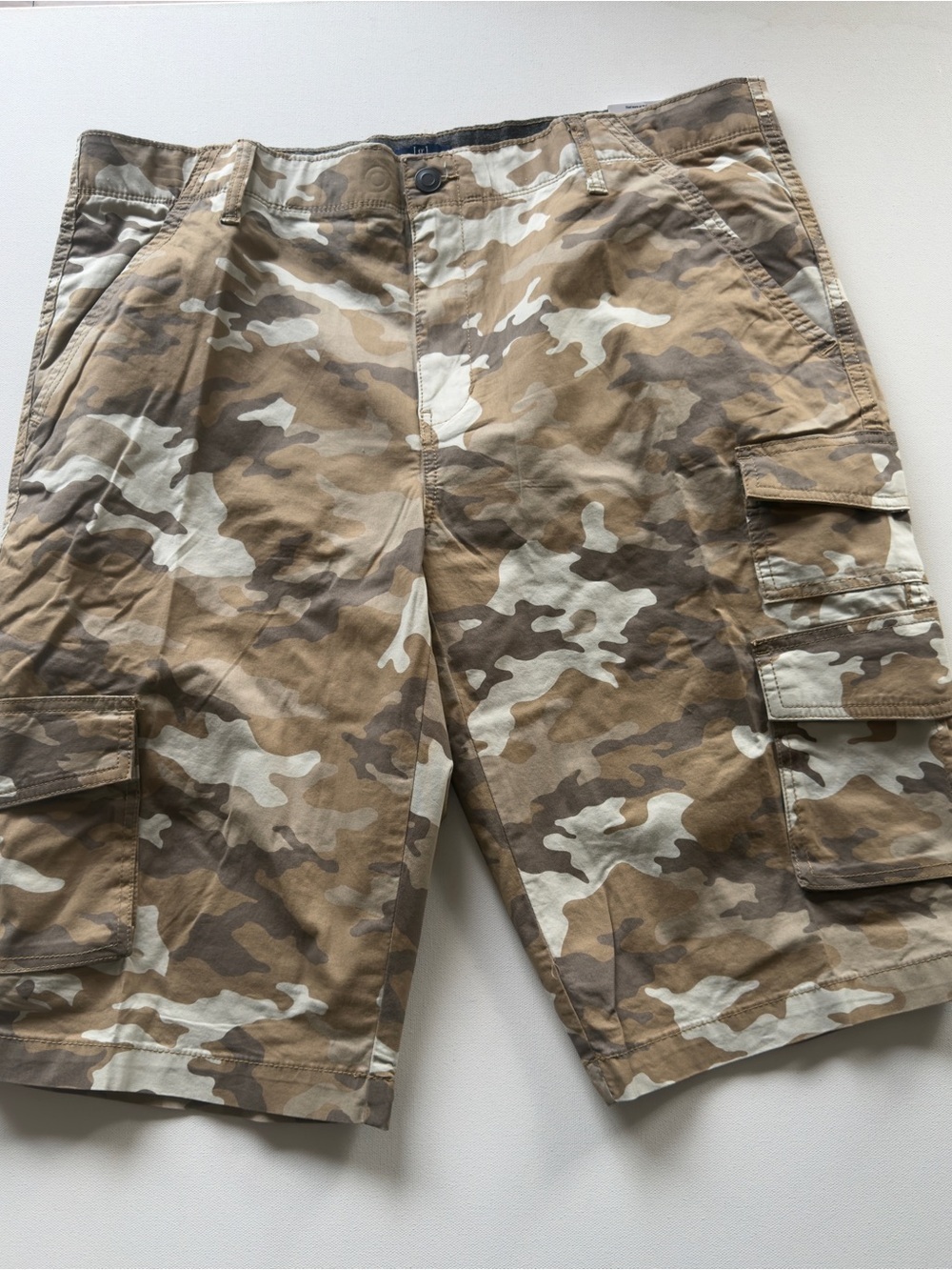 NWT Men's George Camo Cargo Shorts Brown/Beige Size 40/14" Inseam (KB8)
